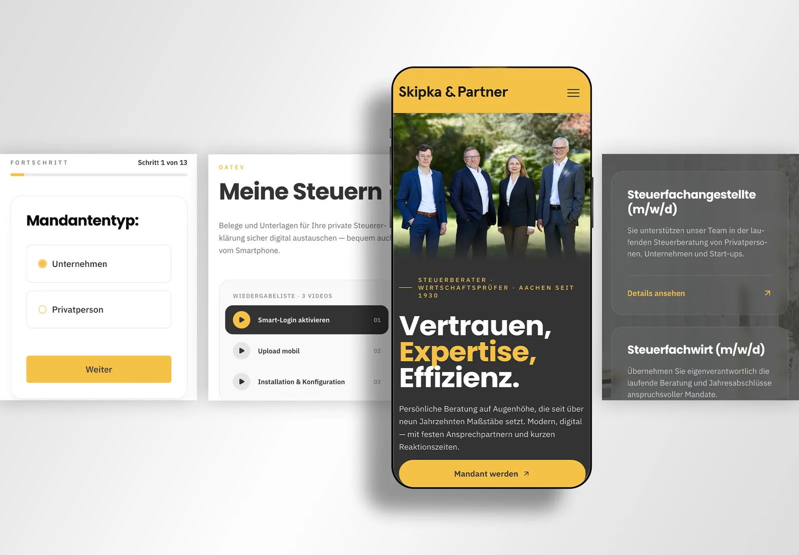 Digitale Funktionen, mobil gedacht. – Website von Skipka & Partner – Steuerberater & Wirtschaftsprüfer